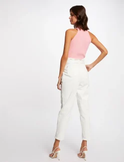 Pulls>Morgan Pull Debardeur Avec Encolure Americaine Femme | Rose