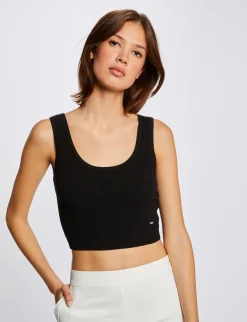 Tops Et T-Shirts>Morgan Pull Debardeur Crop Top Femme | Noir