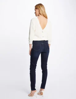 Pulls>Morgan Pull Manches 3/4 Avec Dos En V Femme | Ivoire