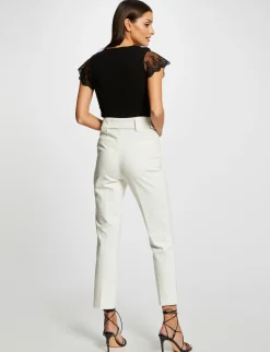 Pulls>Morgan Pull Manches Courtes A Dentelle Femme | Noir