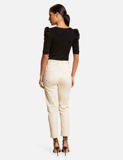 Pulls>Morgan Pull Manches Courtes Avec Dentelle Femme | Noir