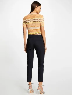 Pulls>Morgan Pull Manches Courtes Imprime Chevron Femme | Orange