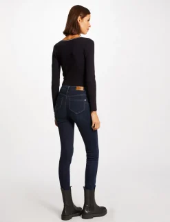Pulls>Morgan Pull Manches Longues A Col En V Femme | Marine