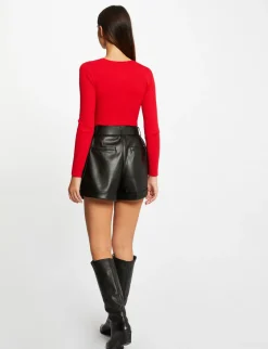 Pulls>Morgan Pull Manches Longues A Ouverture Femme | Rouge