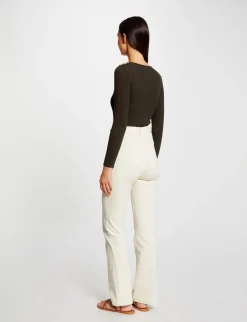 Pulls>Morgan Pull Manches Longues Avec Boutons Vert Fonce Femme | Vert_Fonce