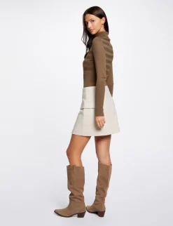 Pulls>Morgan Pull Manches Longues Col Roule Vert Fonce Femme | Vert_Fonce