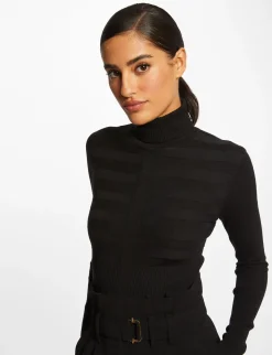 Pulls>Morgan Pull Manches Longues Col Roule Femme | Noir