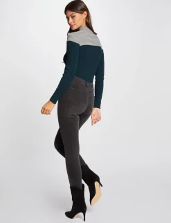 Pulls>Morgan Pull Manches Longues Col Montant Gris Anthracite Femme | Gris_Anthracite
