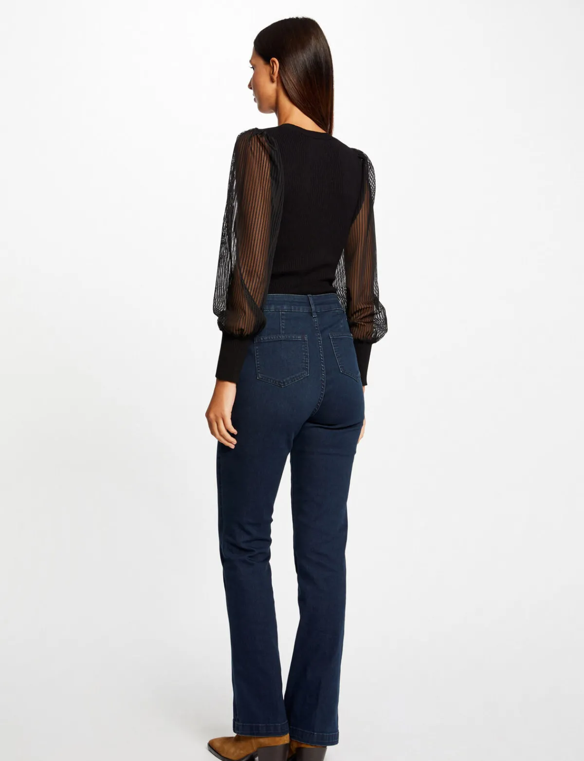 Pulls>Morgan Pull Manches Longues En Dentelle Femme | Noir