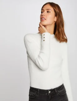 Pulls>Morgan Pull Manches Longues Maille Duveteuse Femme | Ecru