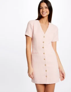 Robes>Morgan Robe Ajustee Boutonnee Femme | Rose