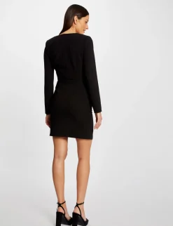 Robes>Morgan Robe Ajustee Drapee A Volants Femme | Noir