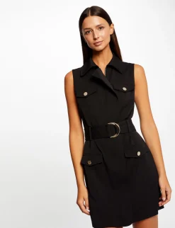 Robes>Morgan Robe Cintree Zippee Ceinturee Femme | Noir