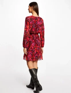 Robes>Morgan Robe Droite Froncee Imprime Vegetal Femme | Multico