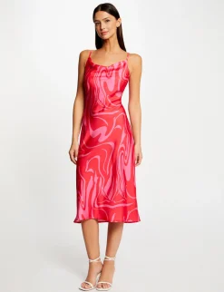 Robes>Morgan Robe Droite Satin Imprime Abstrait Femme | Multico