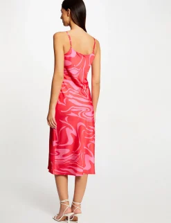 Robes>Morgan Robe Droite Satin Imprime Abstrait Femme | Multico