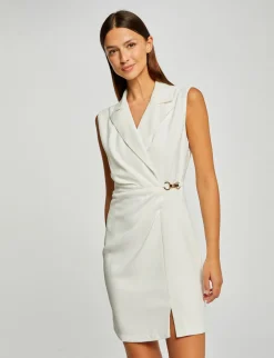 Robes>Morgan Robe Effet Portefeuille A Ornement Femme | Ecru