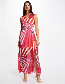 Robes>Morgan Robe Longue Cintree Imprime Geometrique Femme | Multico