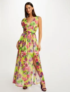 Robes>Morgan Robe Longue Cintree Imprime Abstrait Femme | Multico