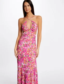 Robes>Morgan Robe Longue Droite Imprime Floral Femme | Multico