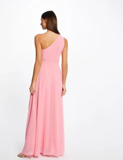 Robes>Morgan Robe Longue Evasee Asymetrique Rose Clair Femme | Rose_Clair