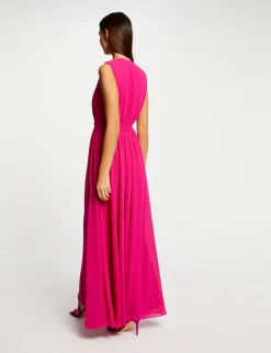 Robes>Morgan Robe Longue Evasee Fendue Rose Fonce Femme | Rose_Fonce