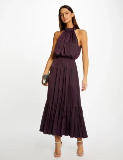 Robes>Morgan Robe Longue Evasee Fluide Femme | Prune
