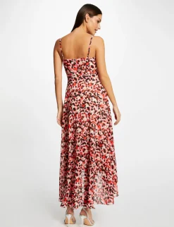 Robes>Morgan Robe Longue Evasee Imprime Abstrait Femme | Rose