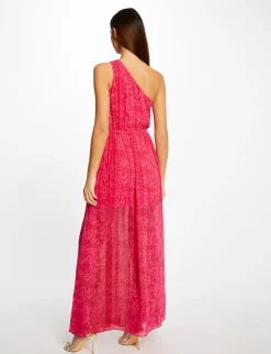 Robes>Morgan Robe Longue Evasee Imprime Leopard Femme | Rose