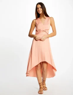 Robes>Morgan Robe Midi Trapeze Asymetrique Rose Moyen Femme | Rose_Moyen