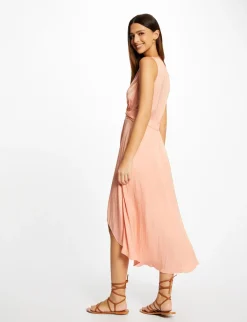 Robes>Morgan Robe Midi Trapeze Asymetrique Rose Moyen Femme | Rose_Moyen