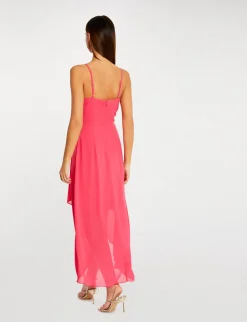Robes>Morgan Robe Mi-Longue A Fines Bretelles Rose Moyen Femme | Rose_Moyen
