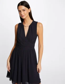 Robes>Morgan Robe Patineuse Avec Detail Chaine Femme | Marine