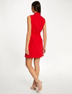 Robes>Morgan Robe Portefeuille Ceinturee Sans Manches Femme | Rouge