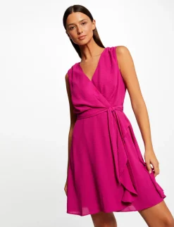 Robes>Morgan Robe Portefeuille Fluide Ceinturee Femme | Framboise