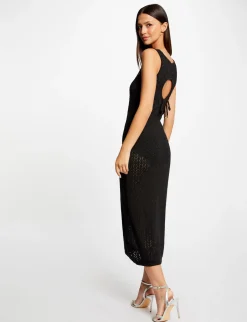 Robes>Morgan Robe Pull Longue Droite Ajouree Femme | Noir