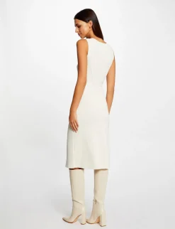 Robes>Morgan Robe Pull Midi Ajustee Col En V Femme | Ivoire