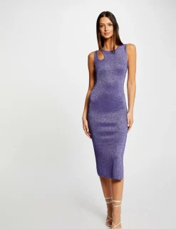 Robes>Morgan Robe Pull Midi Ajustee Fils Metallises Femme | Violet