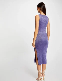 Robes>Morgan Robe Pull Midi Ajustee Fils Metallises Femme | Violet