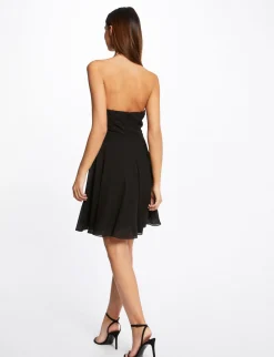 Robes>Morgan Robe Trapeze Avec Col Bustier Femme | Noir