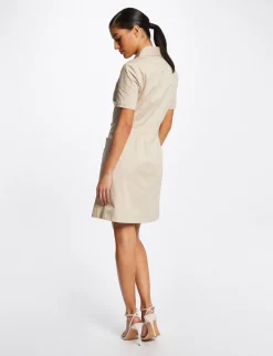 Robes>Morgan Robe Trapeze Boutonnee Avec Boucle Femme | Beige