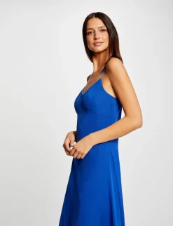 Robes>Morgan Robe Trapeze Fluide A Bretelles Bleu Electrique Femme | Bleu_Electrique