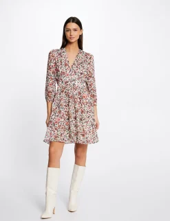 Robes>Morgan Robe Trapeze Fluide Imprime Floral Femme | Ecru