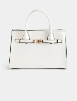 Maroquinerie>Morgan Sac Aspect Croco Femme | Blanc