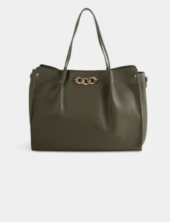 Maroquinerie>Morgan Sac Cabas Avec Detail Chaine Vert Kaki Femme | Vert_Kaki