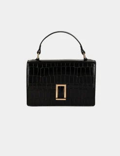 Maroquinerie>Morgan Sac Cartable Effet Croco Femme | Noir