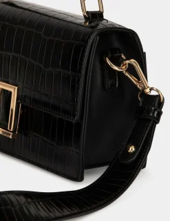 Maroquinerie>Morgan Sac Cartable Effet Croco Femme | Noir