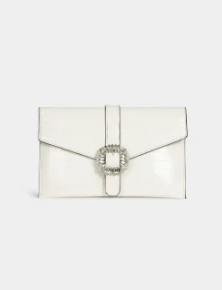 Maroquinerie>Morgan Sac Pochette Avec Boucle A Strass Femme | Blanc
