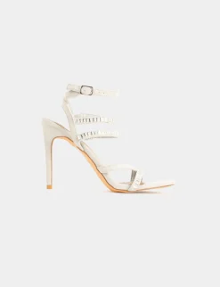 Chaussures>Morgan Sandales A Talons Aiguilles Avec Strass Femme | Beige