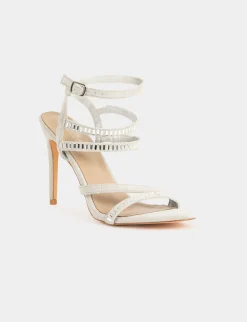 Chaussures>Morgan Sandales A Talons Aiguilles Avec Strass Femme | Beige